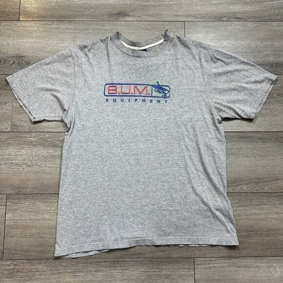 Vintage BUM Equipment Gray Shirt Mens M Short Sleeve Made In Canada - Picture 1 of 6